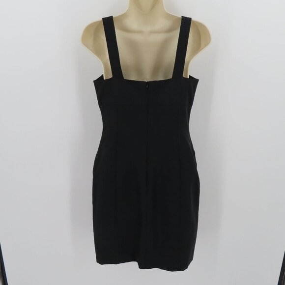 David Meister Womens 2 Black V Neck Sleeveless Sheath Cocktail Dress Rhinestone - Picture 4 of 10